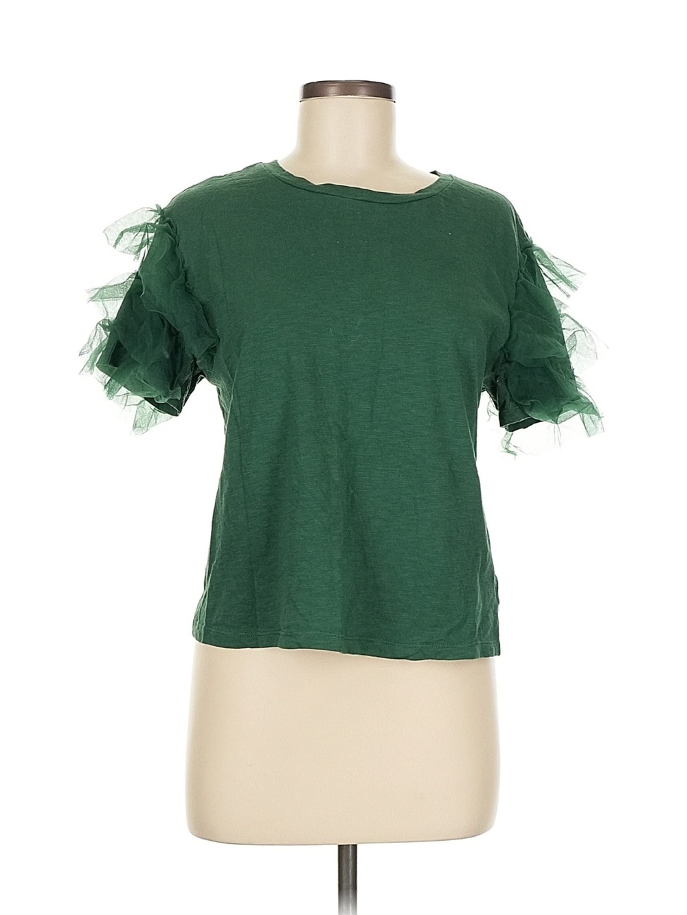 Lea & Viola Emerald Green Ruffle Sleeve Tee